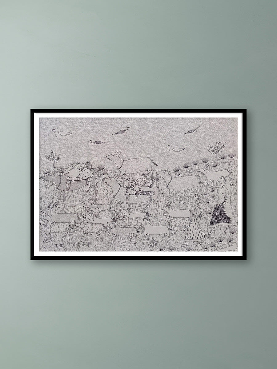 Shop Migration Scene in Jogi Art by Govind Bhai Bharthri