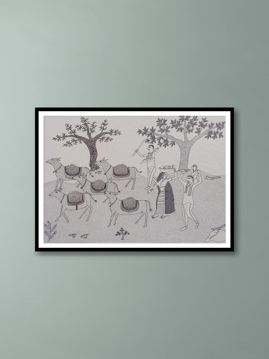 Shop Pastoral Scene in Jogi Art by Govind Bhai Bharthri