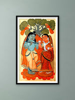 Shop Radha-Krishna's Sacred Love in Kalighat Painting by Bapi Chitrakar