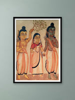 Shop Ram, Sita & Laxman's Sacred Presence: Kalighat Art by Bapi Chitrakar
