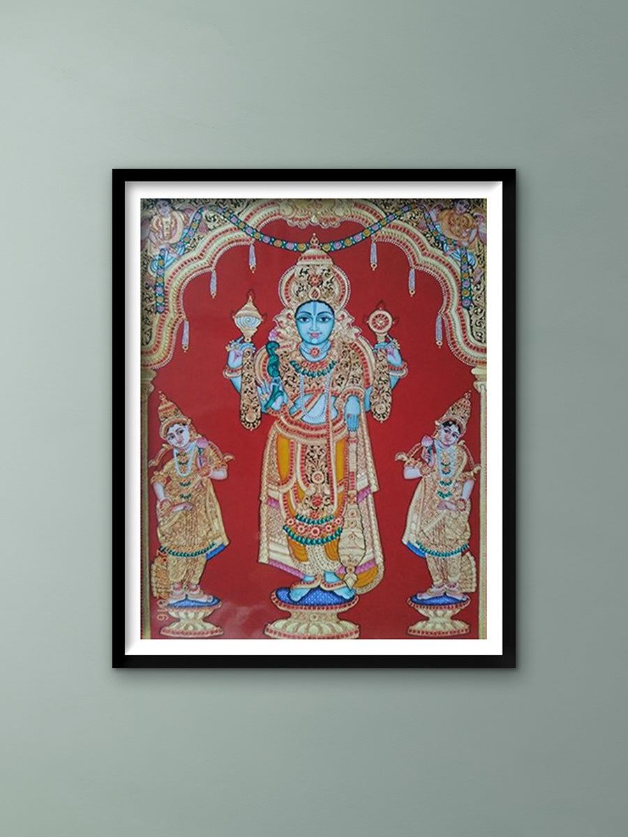Shop Resplendence of Keshava : Mysore Tanjore Painting by Dr. J Dundaraja