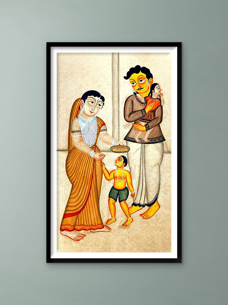 Shop The Bond of Family in Kalighat Art by Bapi Chitrakar