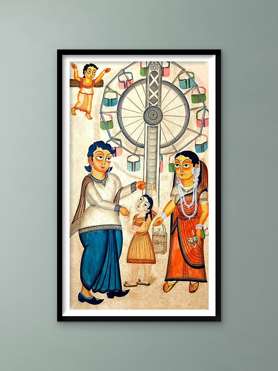Shop The Carnival Day in Kalighat Art by Bapi Chitrakar