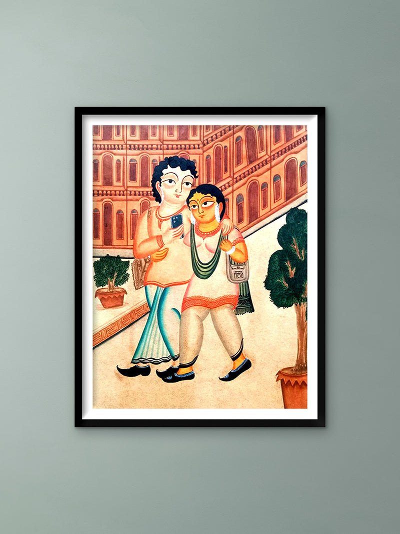 Shop The Moments of Togetherness in Kalighat Painting by Bapi Chitrakar