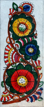 Buy Bewitching Blooms: Multi-Colour Floral Tholu Bommalata Painting