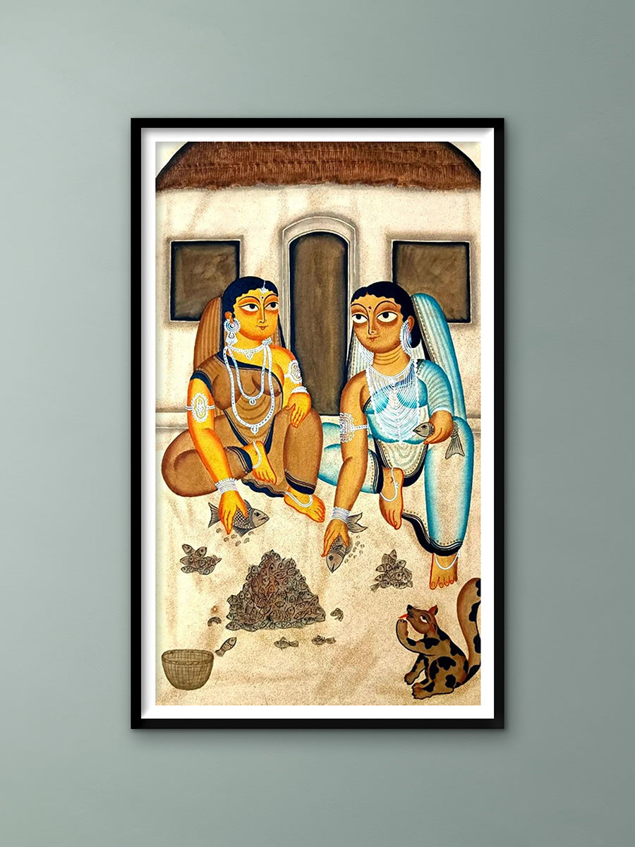 Buy My friend and I: Kalighat Art Style by Bapi Chitrakar - MeMeraki