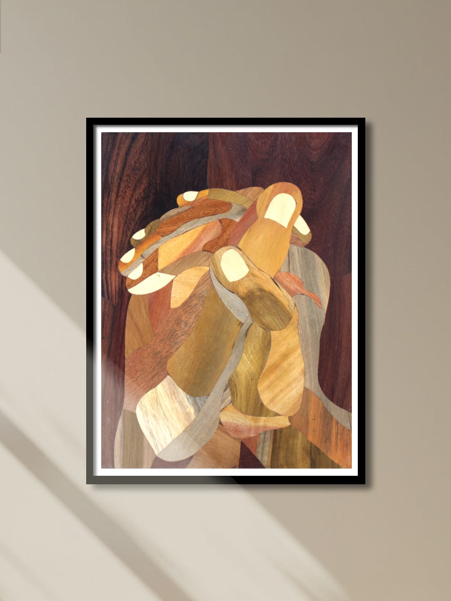 Shop Two hands interlocked in Mysore Rosewood Inlay by Mohan Kumar
