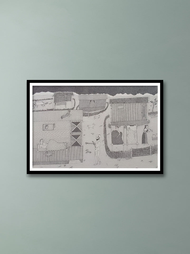 Shop Village Scene in Jogi Art by Govind Bhai Bharthri