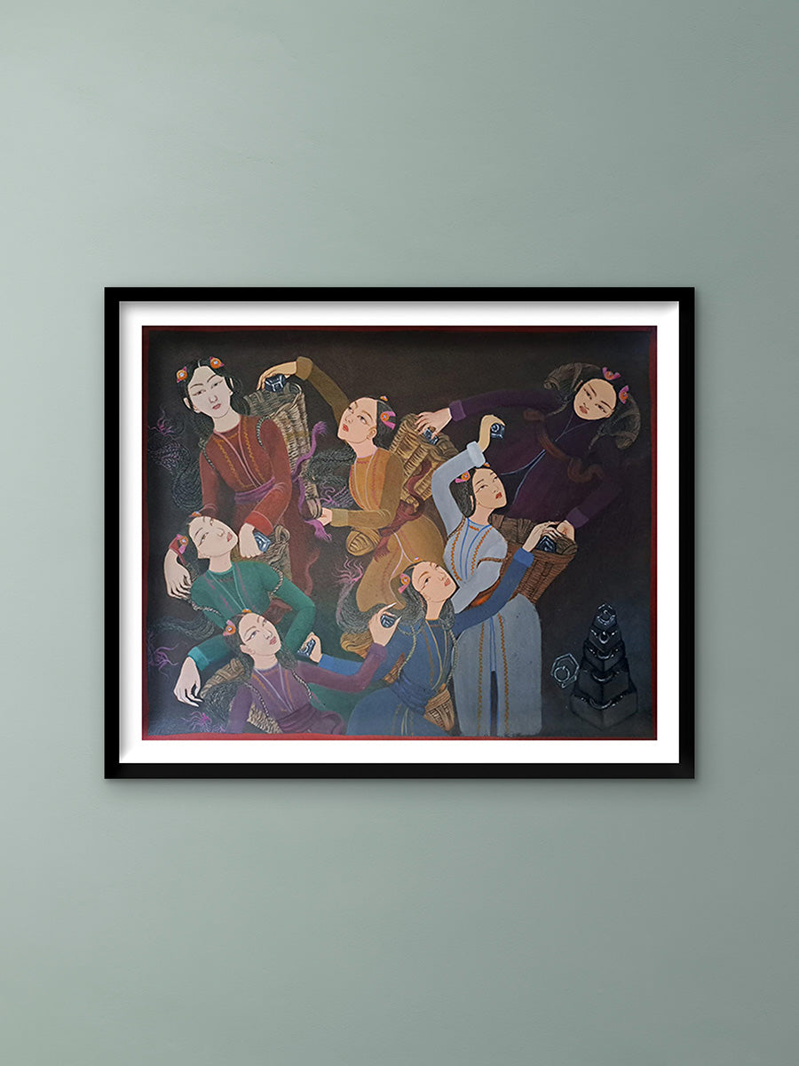 Buy 7 sisters in Thangka painting by Krishna Tashi Palmo