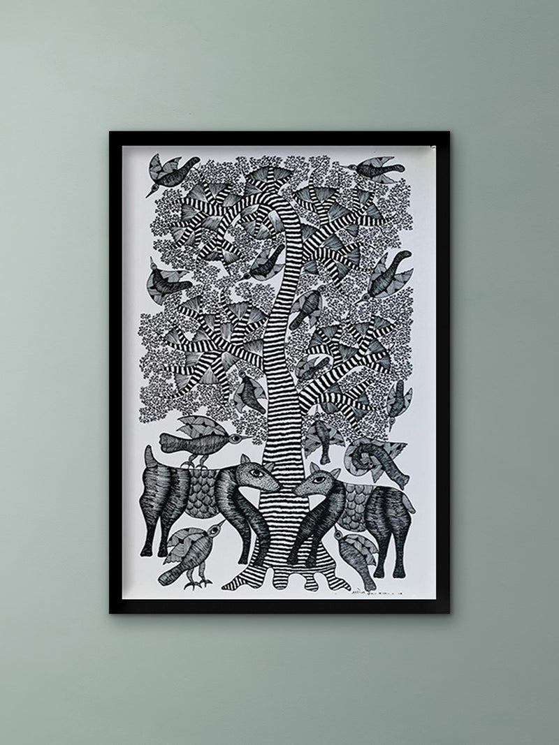 Buy Ped, Pakshi, Hiran: Gond Art by Saroj Venkat Shyam