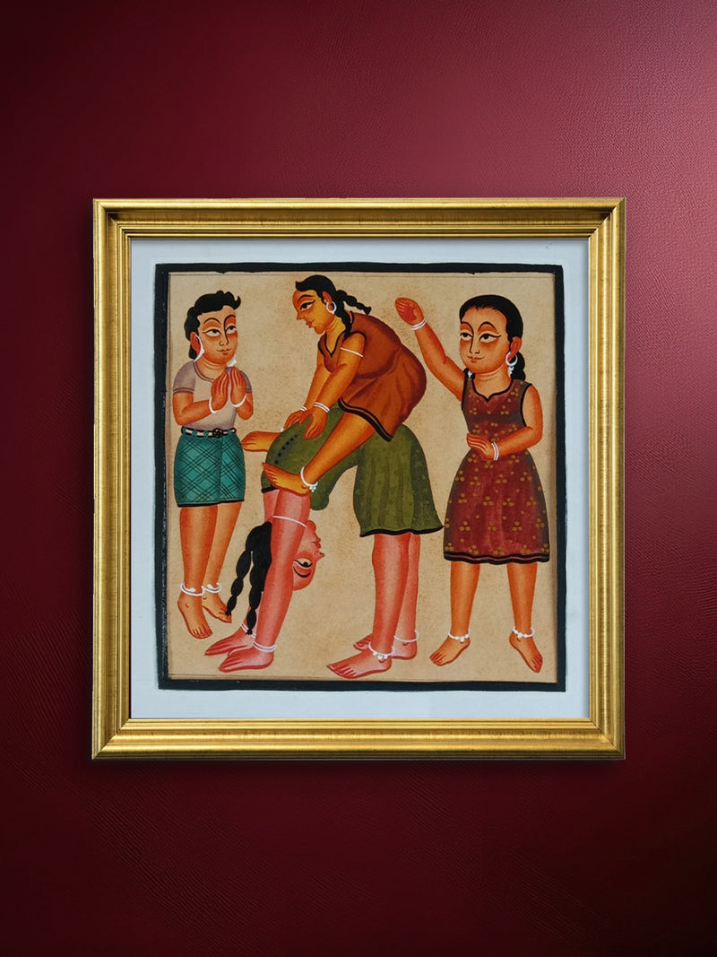 Buy Activity Time: Girls engaged in Playful Games In Kalighat by Bapi Chitrakar