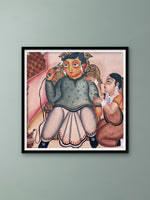 Shop Babu with Hookah in Kalighat Painting by Bapi Chitrakar