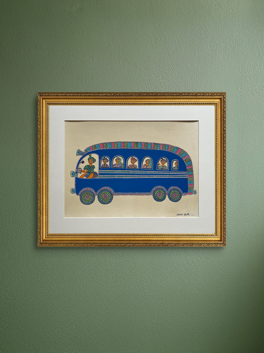Buy Bus In Pithora art by Chanchal Soni