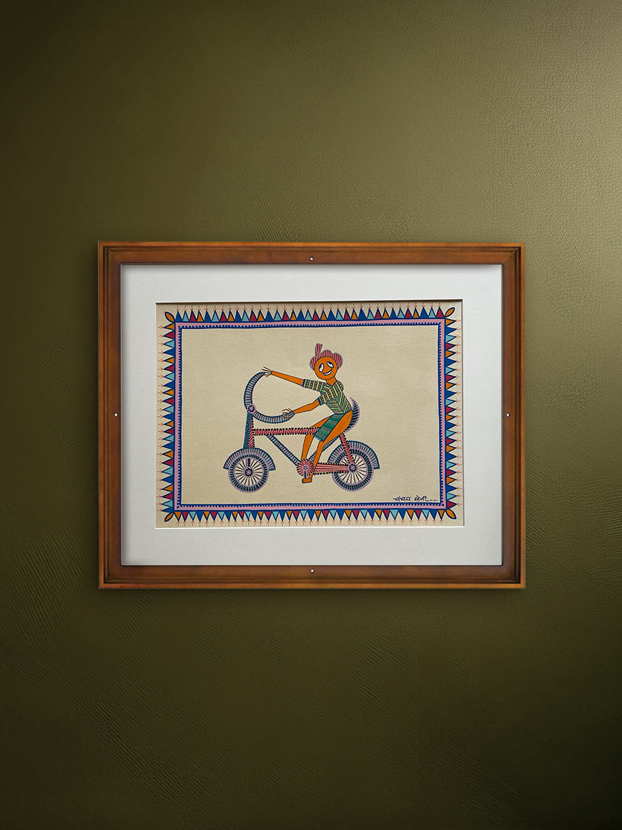 Buy Cycle Ride in Pithora art by Chanchal Soni