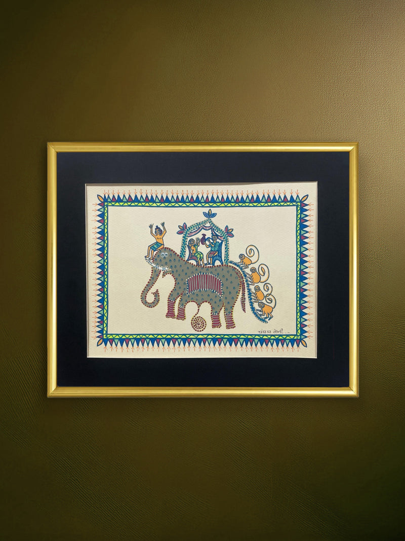 Buy Elephant Ride In Pithora art by Chanchal Soni
