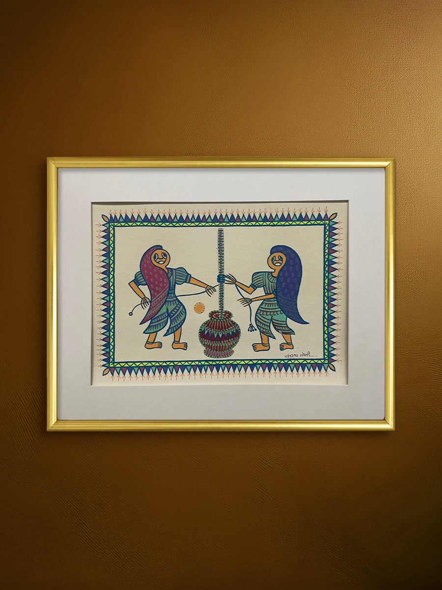 Buy Ladies at Work: Churning Butter In Pithora art by Chanchal Soni