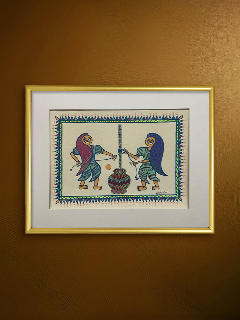 Buy Ladies at Work: Churning Butter In Pithora art by Chanchal Soni