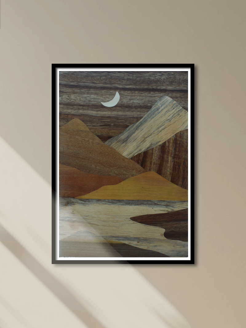 Shop Moon and Mountains in Mysore Rosewood Inlay By Mohan Kumar