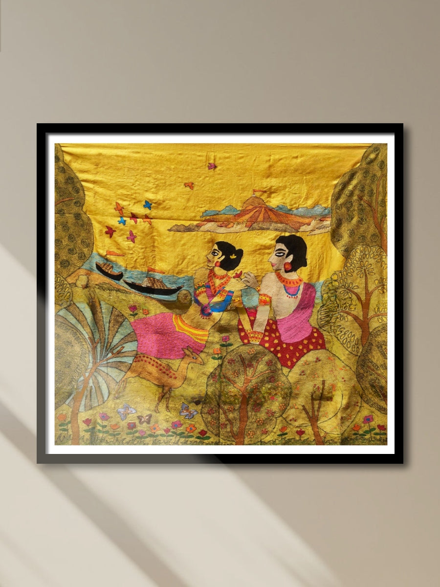 Shop Serene Scene in Batik and Kantha by Kartik Manna