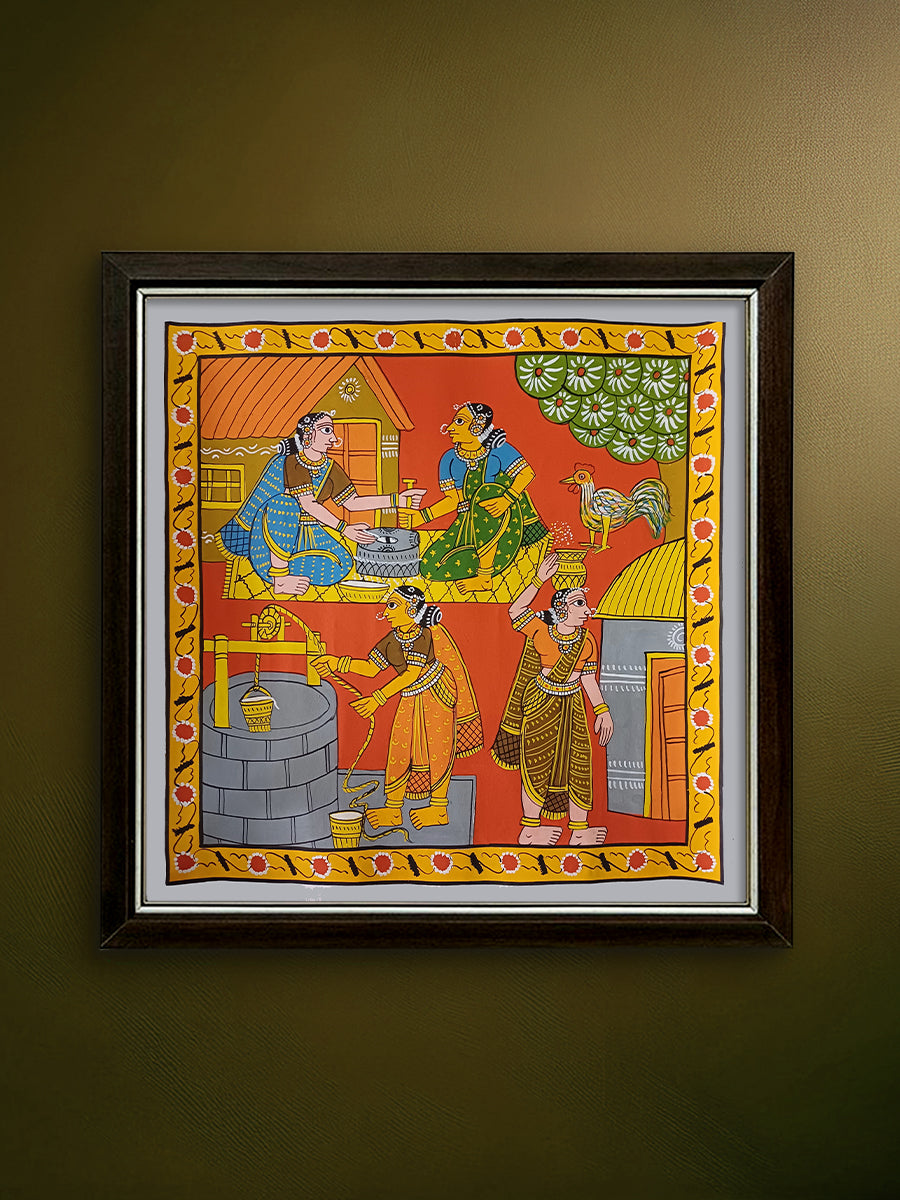 Buy The Daily Life: Indian Village In Cheriyal Scroll by Sai Kiran