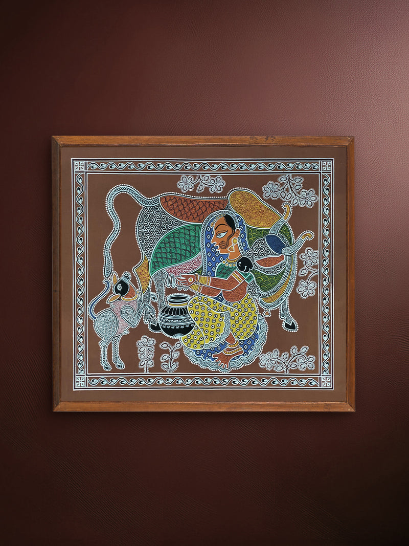 Buy The Pastoral Milkmaid In Mandana by Vidya Soni