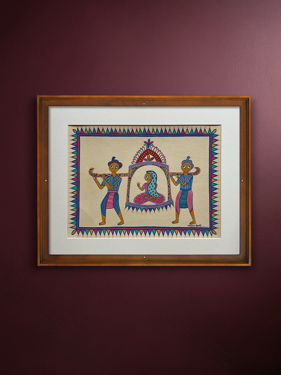 Buy The Traditional Paalki (Palanquin) In Pithora art by Chanchal Soni