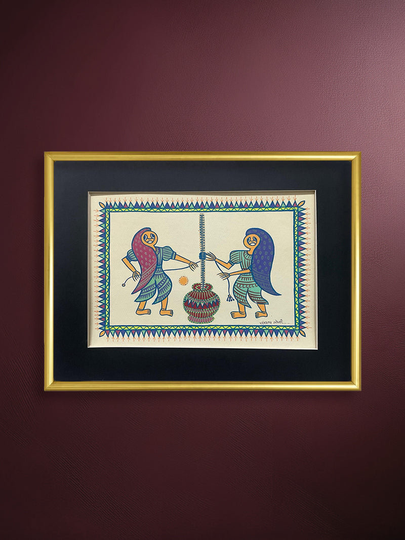 Buy Women Churning Butter In Pithora art by Chanchal Soni