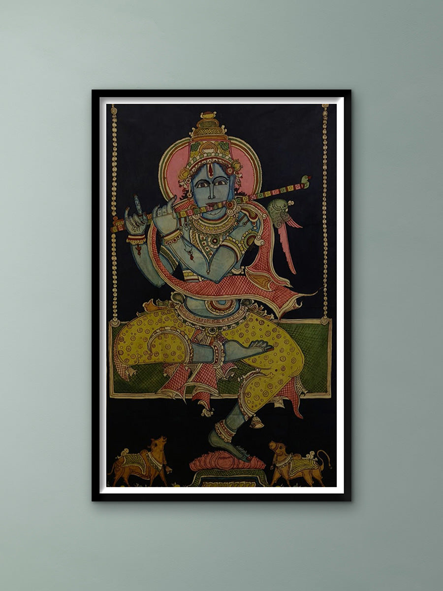 Lord Krishna in Kalamkari by Kanukurthi Guna Sekhar Sai