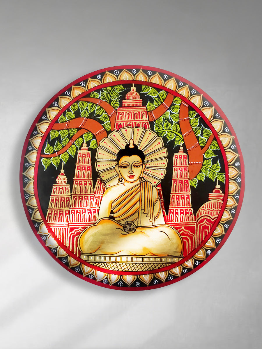 Order Online Buddha Tikuli round Wall Plates