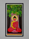 Lord Buddha under peepal leaves in Tikuli painting by Ashok Kumar for Sale