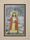 Shop for Depiction of Jesus as Good Shepherd: Mystic blend in Madhubani painting by Priti Karn