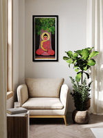 Order Online Lord Buddha under peepal leaves in Tikuli painting by Ashok Kumar at memeraki.com