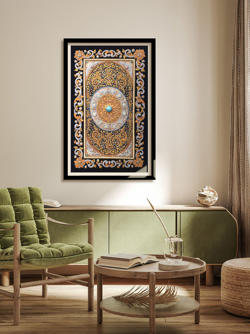 Order Online  Depiction of floral motifs in Zari Zardozi Work by Mohd. Bil at memeraki.com