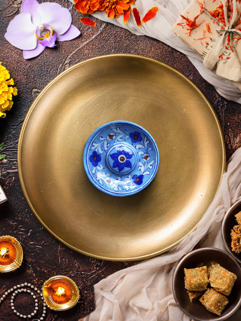 Buy The Enchanted Agarbatti Stand, Blue Pottery by Gopal Saini