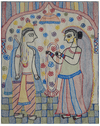 Buy Depiction of garland exchange ceremony: Sujani art by Gudiya Devi