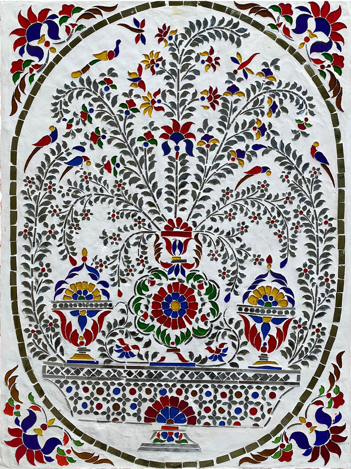 Garden of Radiance: Shimmering artwork by Vinayak Art Glass inlay Handicrafts Thumbnail