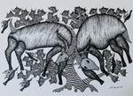 Buy Hiran – Gond Art by Saroj Venkat Shyam Painting