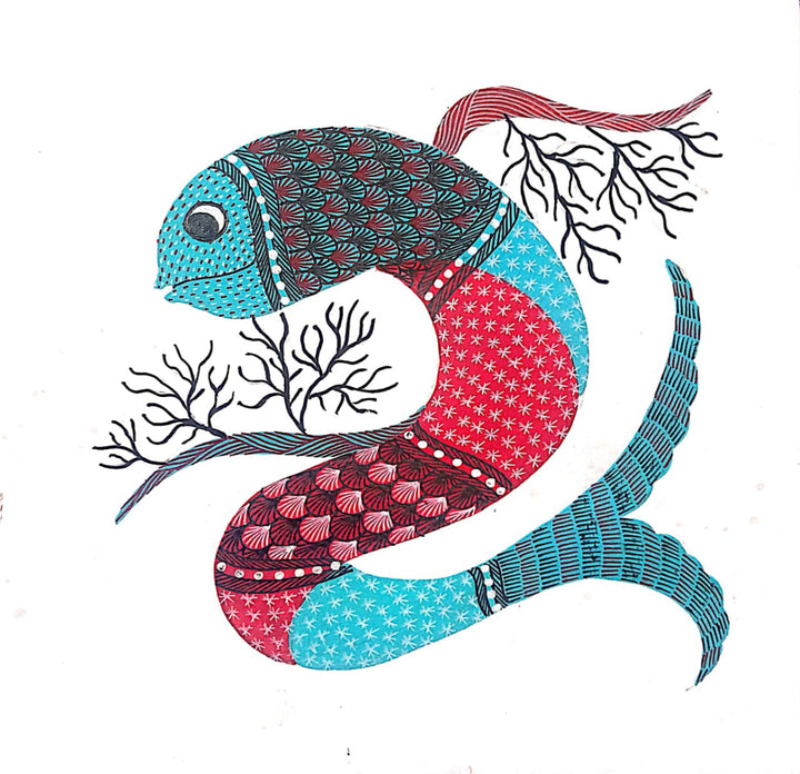Fins of Marine World: Fish in Gond by Kailash Pradhan Thumbnail