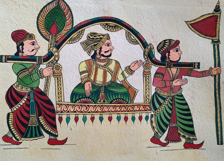 Raja Janak's Palkhi: Chitrakathi Painting by Chetan Gangavane Thumbnail