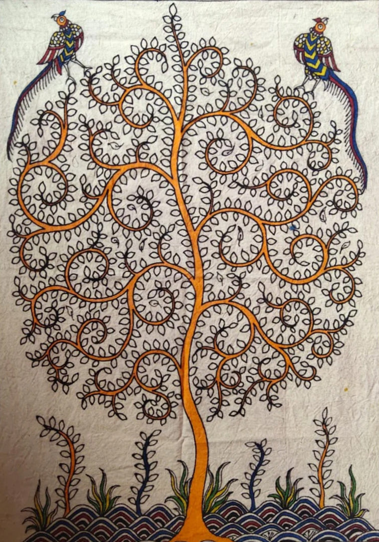 The Gracious Tree of Life: Mata Ni Pachedi Painting by Chandrakant Bhulabhai