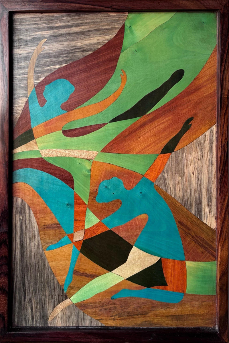 Purchase 2 womens Dancing in Wood Inlay by Mohan Kumar