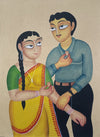 A man and a women In Kalighat by Anwar Chitrakar painting