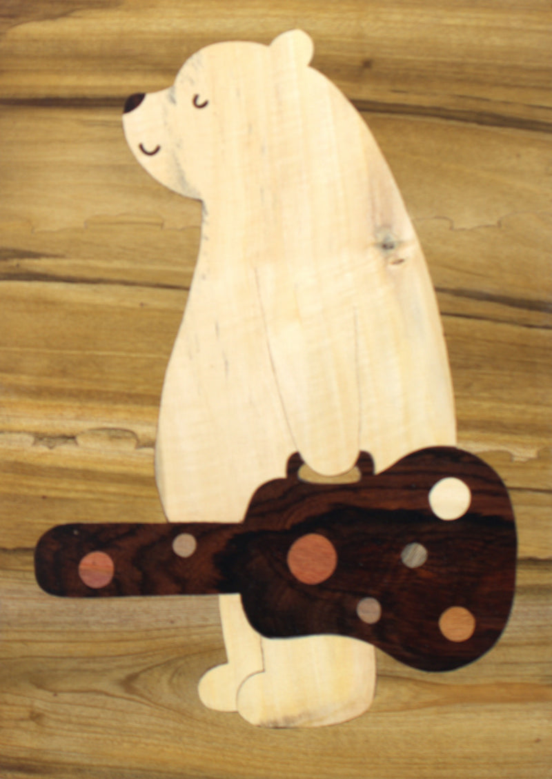 Buy Bear with Guitar in Mysore Rosewood Inlay by Mohan Kumar