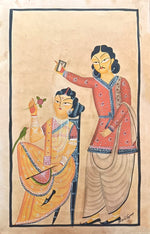 Buy Bibi accompanying Selfie-clicking Babu in Kalighat by Sonali Chitrakar