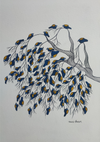 Birds Clustered On Tree In Gond by Sandeep dhurve For Sale