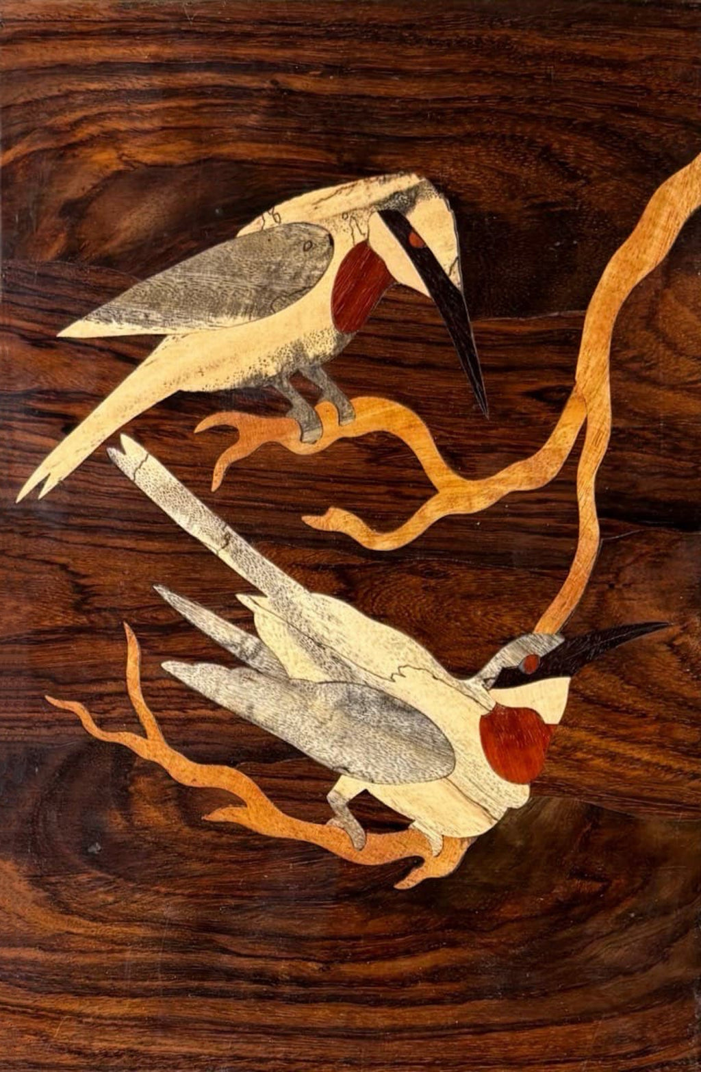 Birds on a branch In Wood Inlay by Mohan Kumar