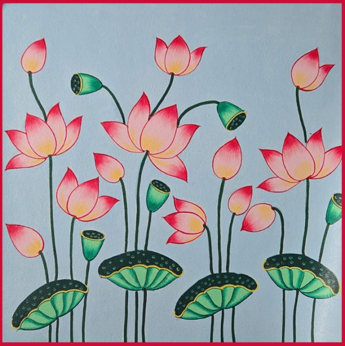 Purchase Bloomed Lotuses Painting in Pichwai by Shehzaad Ali Sherani