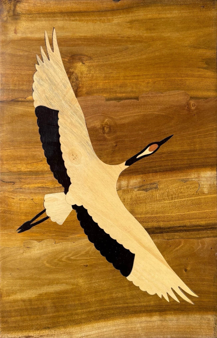 Crane in Wood Inlay by Mohan Kumar Thumbnail