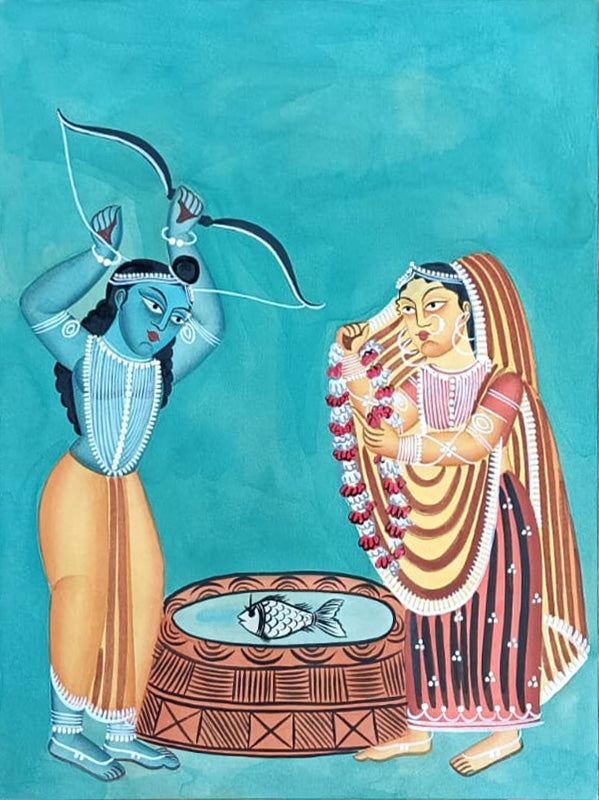 Draupadi's Swayamvar In Kalighat by Hasir Chitrakar Thumbnail