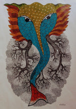 Earth and Water bodies in Gond by Manoj Tekam art